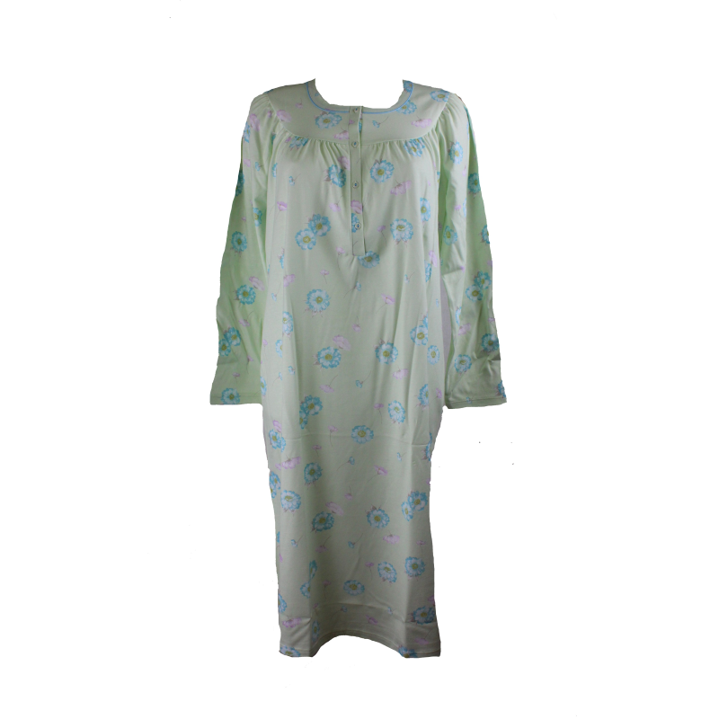 Linclalor Camicia Da Notte Donna In 100% Cotone Maglina Jersey: Senza Maniche, Fantasia Fiori