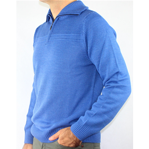 GOLF UOMO POLO CON ZIP LANA MADE IN ITALY MAGLIONE 