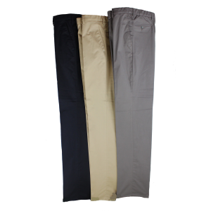 UOMO PANTALONE CLASSICO COTONE ELASTICIZZATO TAGLIE COMODE VITA ALTA CINTOLO CON ELASTICO