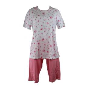 PIGAMA DONNA LINCLALOR SERAFINO 100% COTONE MAGLINA MANICA CORTA PINOCCHIETTO ART.74675