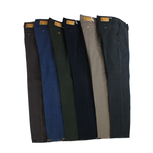 PANTALONE UOMO CHINO MADE IN ITALY VITA REGOLARE GAMBA DRITTA COTONE INVERNALE ELASTICIZZATO  ART.BARONTOLI