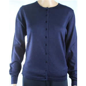 GIACCA DONNA BOTTONI COLLO COREANA MERINOS 80% MADE IN ITALY  BLU