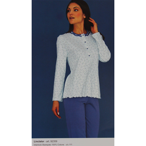 PIGIAMA DONNA LINCLALOR.100% COTONE INVERNALE.ANCHE TAGLIE FORTI.CALIBRATO.44-58