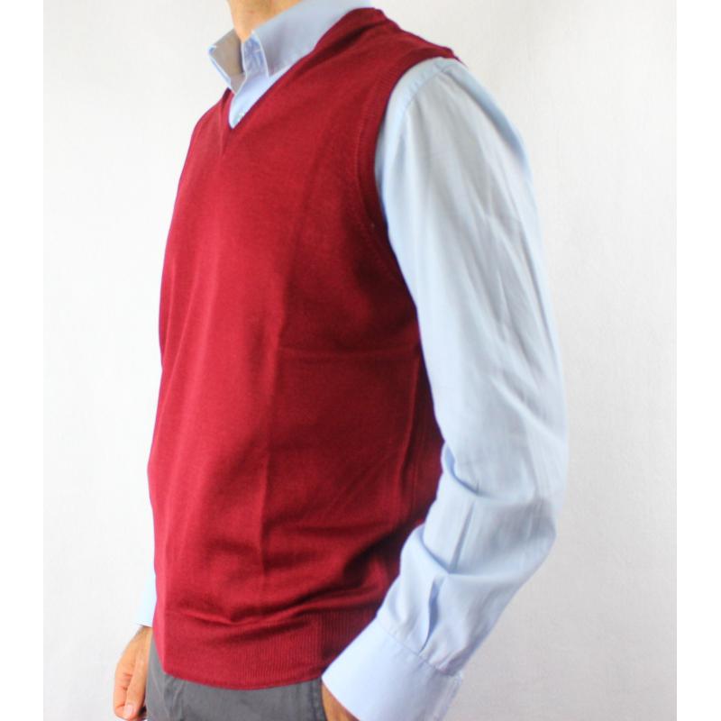 .GILET UOMO SCOLLO V 100% LANA SOTTOGIACCA PETTINATO FATTO IN ITALIA