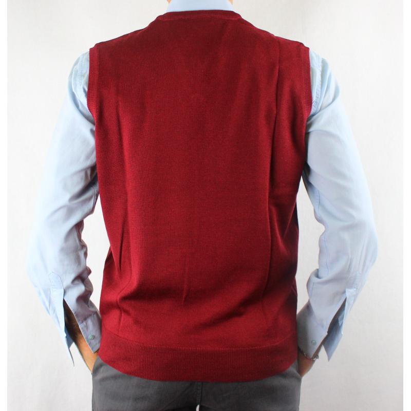 .GILET UOMO SCOLLO V 100% LANA SOTTOGIACCA PETTINATO FATTO IN ITALIA
