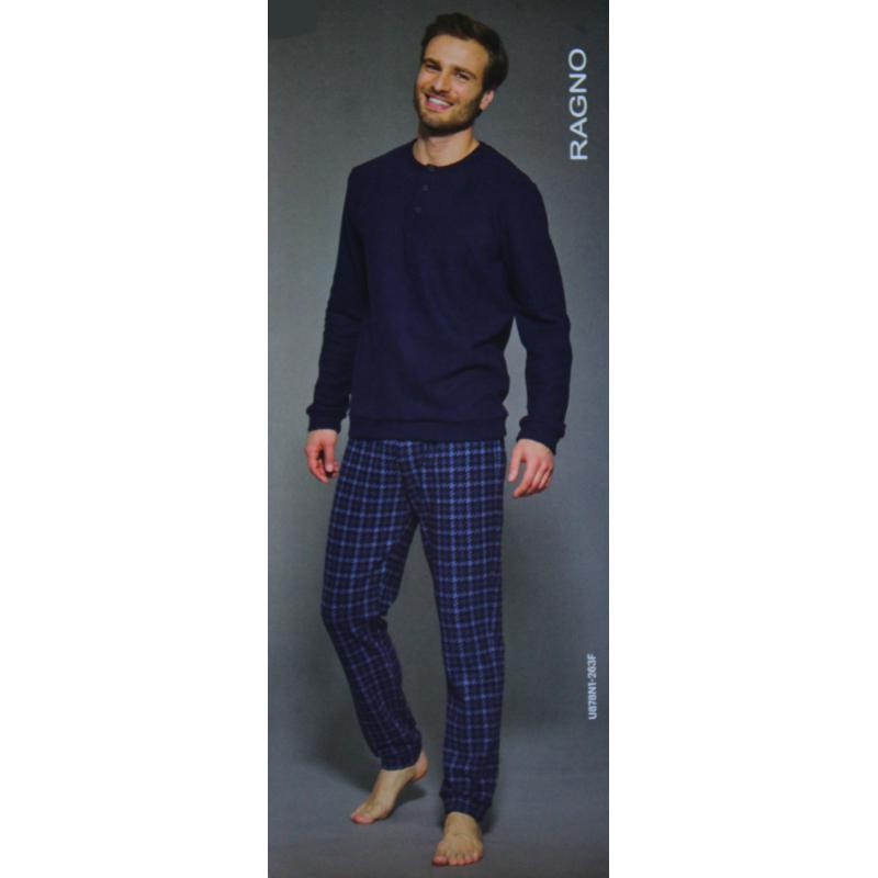 PIGIAMA UOMO RAGNO COTTON ECO PILE SERAFINO ART.U878N1 BLU