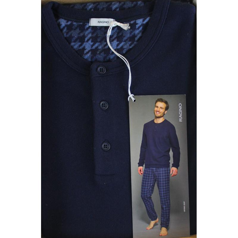 PIGIAMA UOMO RAGNO COTTON ECO PILE SERAFINO ART.U878N1 BLU