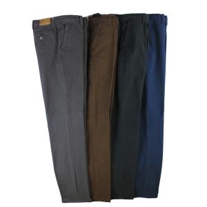 PANTALONE UOMO CHINO MADE IN ITALY VITA REGOLARE GAMBA DRITTA COTONE INVERNALE LAVORATO ELASTICIZZATO ART.FOGLIANO