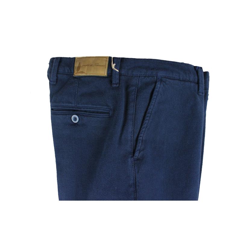 PANTALONE UOMO CHINO MADE IN ITALY VITA REGOLARE GAMBA DRITTA COTONE INVERNALE LAVORATO ELASTICIZZATO ART.FOGLIANO