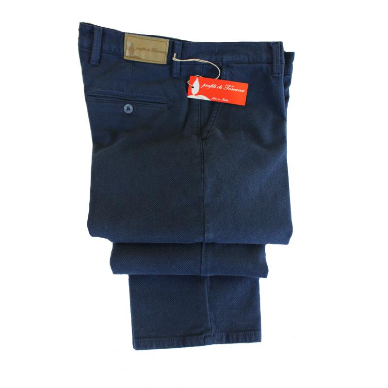 PANTALONE UOMO CHINO MADE IN ITALY VITA REGOLARE GAMBA DRITTA COTONE INVERNALE LAVORATO ELASTICIZZATO ART.FOGLIANO