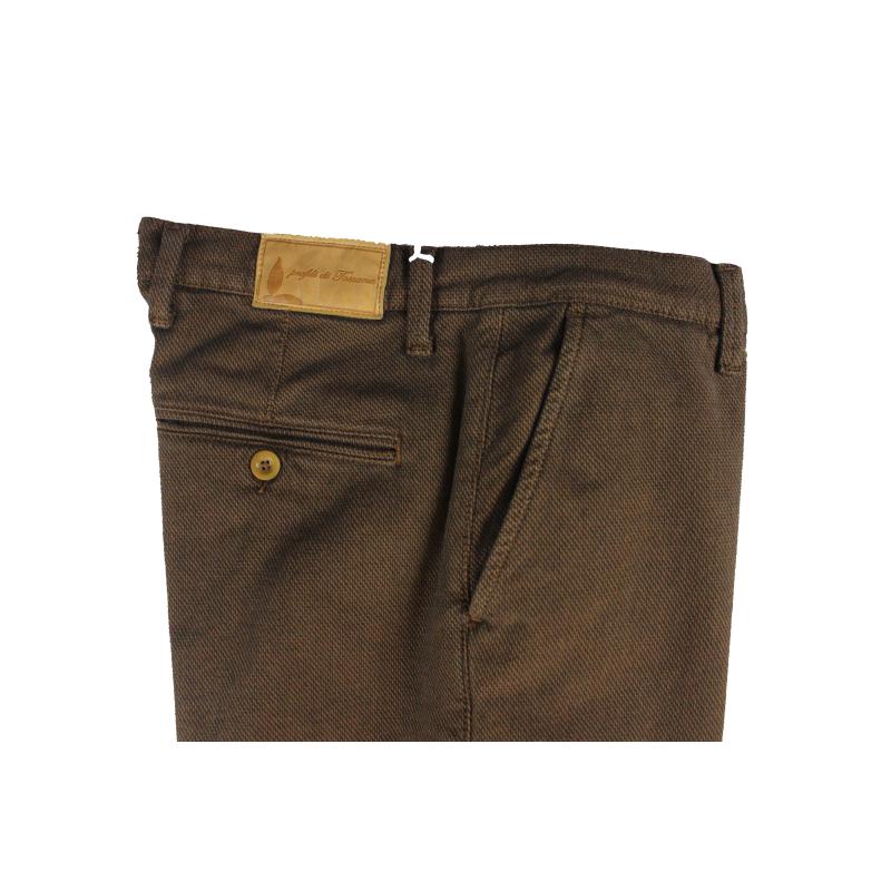 PANTALONE UOMO CHINO MADE IN ITALY VITA REGOLARE GAMBA DRITTA COTONE INVERNALE LAVORATO ELASTICIZZATO ART.FOGLIANO
