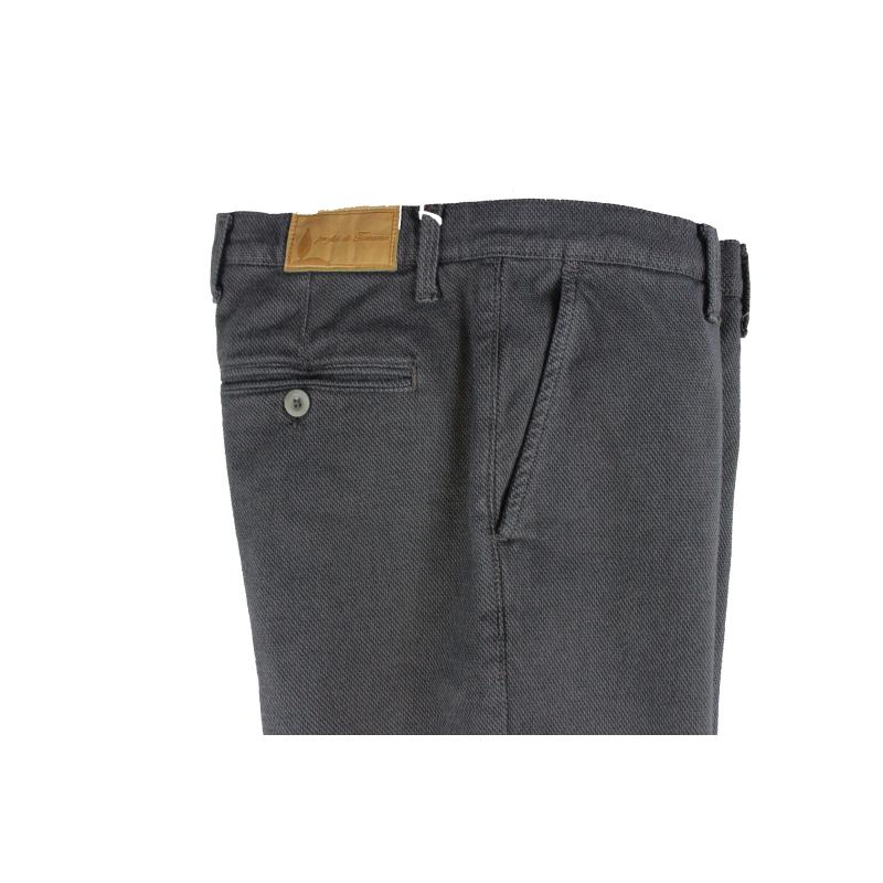 PANTALONE UOMO CHINO MADE IN ITALY VITA REGOLARE GAMBA DRITTA COTONE INVERNALE LAVORATO ELASTICIZZATO ART.FOGLIANO