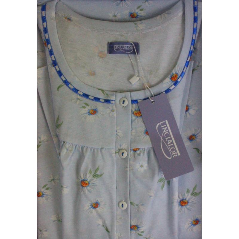 .CAMICIA NOTTE LINCLALOR ART.75186 MANICA CORTA 100% COTONE MAGLINA MANICA RAGLAN FINO ALLA TG.60 TAGLIE FORTI E CALIBRATE