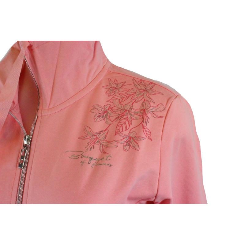 .FELPA DONNA CAMPAGNOLO PRIMAVERILE APERTA ZIP TASCHE FANTASIA ART.2E9016