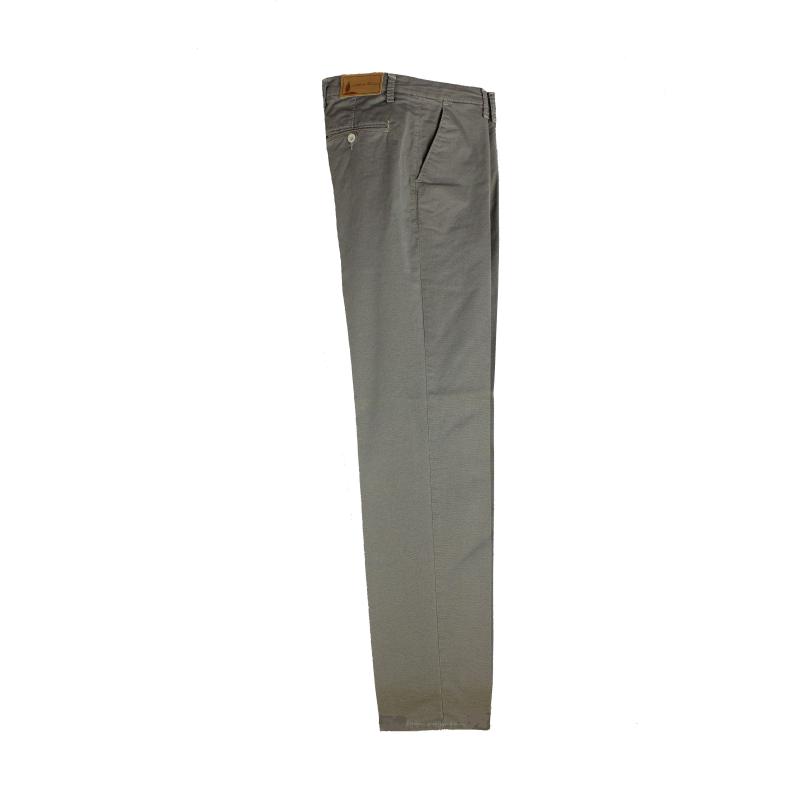 .UOMO PANTALONE CHINO MADE IN ITALY VITA REGOLARE GAMBA DRITTA MICROFANTASIA COTONE ELASTICIZZATO LEGGERO ART.VENTURINA