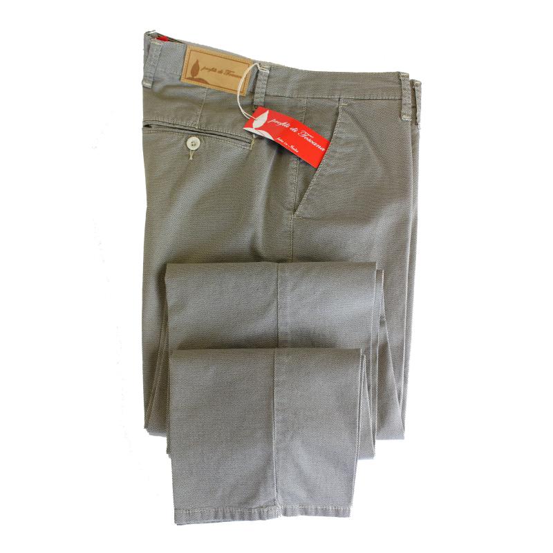 .UOMO PANTALONE CHINO MADE IN ITALY VITA REGOLARE GAMBA DRITTA MICROFANTASIA COTONE ELASTICIZZATO LEGGERO ART.VENTURINA