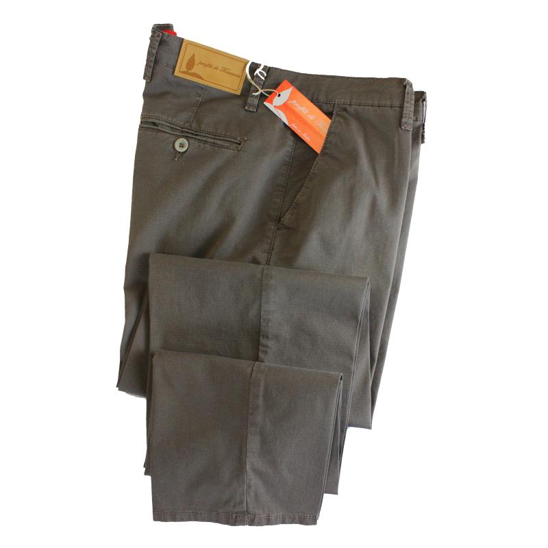 .UOMO PANTALONE CHINO MADE IN ITALY VITA REGOLARE GAMBA DRITTA MICROFANTASIA COTONE ELASTICIZZATO LEGGERO ART.VENTURINA