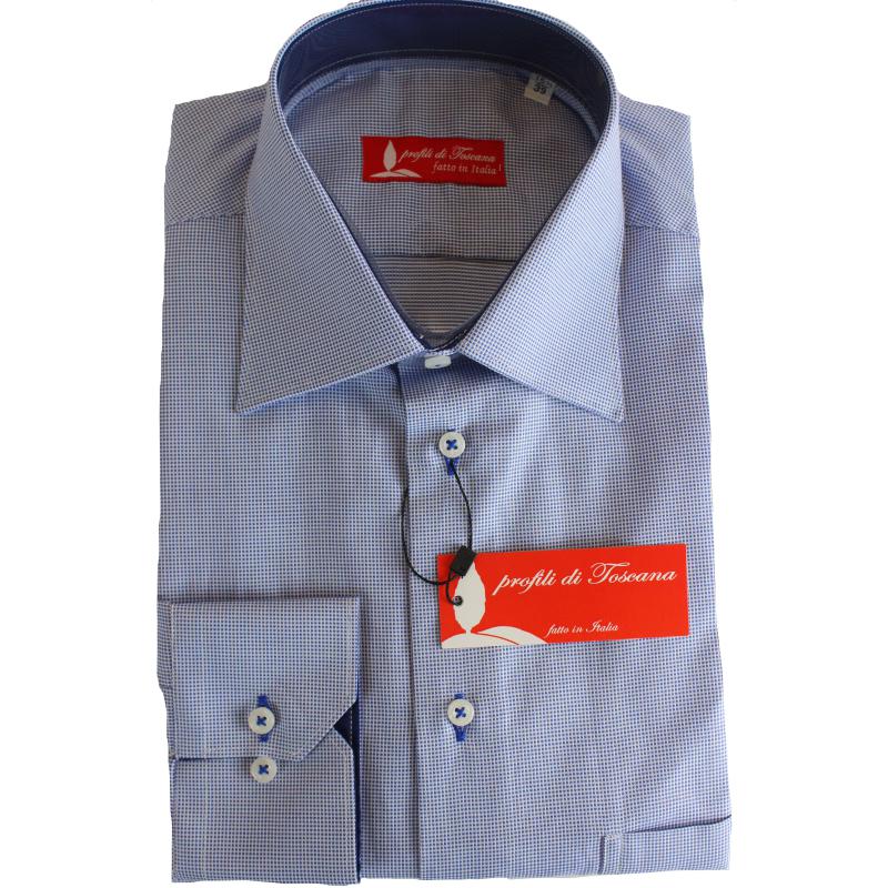 CAMICIA UOMO 100% COTONE LAVORAZIONE ARTIGIANALE MADE IN ITALY 39-46 ART.FONTERUTOLI