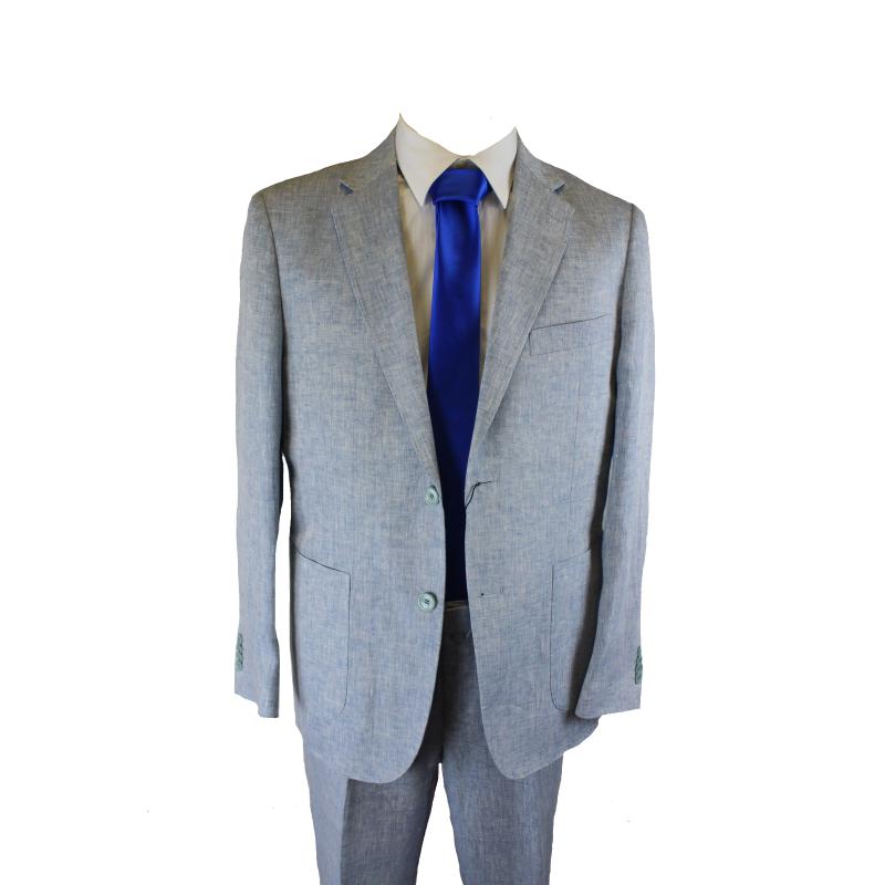 COMPLETO UOMO CLASSICO PURO LINO GIACCA PANTALONE VESTIBILITÀ COMODA TAGLIE FORTI FINO ALLA TG.66 ART.255