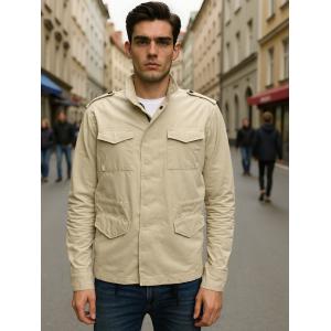 ..GIUBBOTTO UOMO PURO COTONE PRIMAVERILE UNITO TIPO SAHARIANA FINO ALLA TG.3XL CON ZIP E BOTTONI ART.SV535-1025T AP