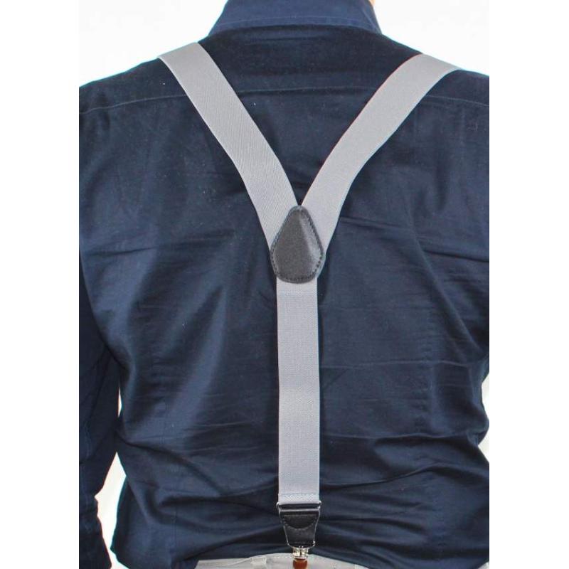 BRETELLE UOMO ELASTICHE REGOLABILI CON 3 CLIPS CON SPILLO ANTISCIVOLO