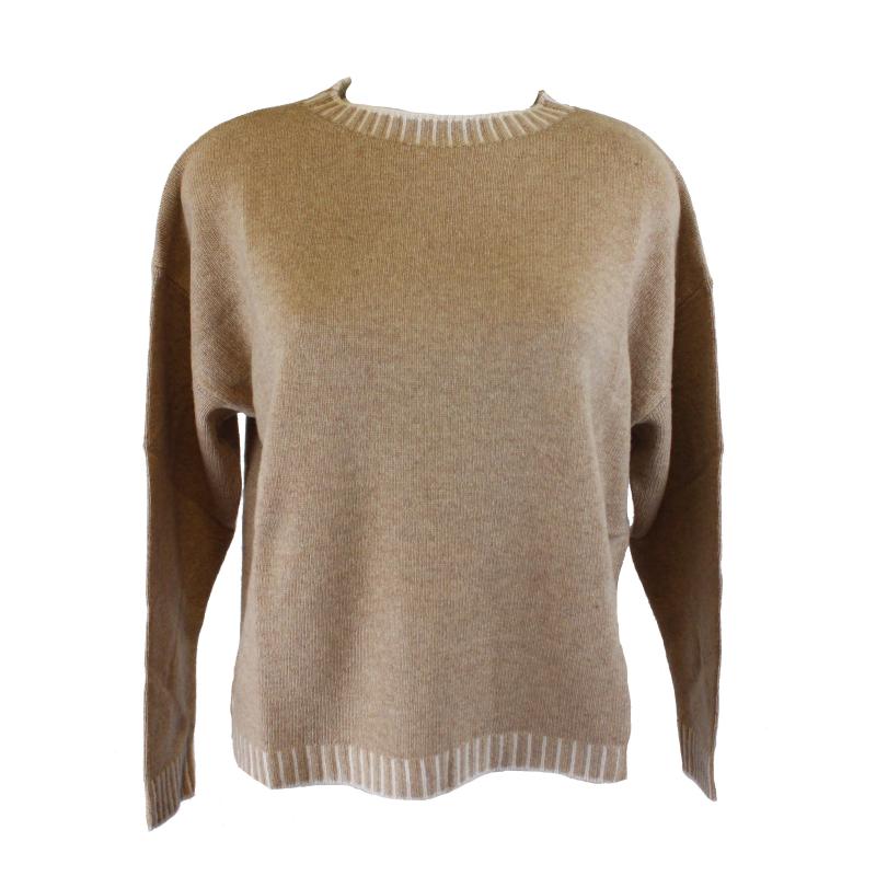 MAGLIONE DONNA GIROCOLLO MISTO LANA VISCOSA CASHMERE MADE IN ITALY ART.40311