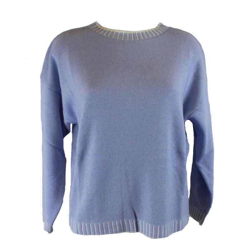 MAGLIONE DONNA GIROCOLLO MISTO LANA VISCOSA CASHMERE MADE IN ITALY ART.40311