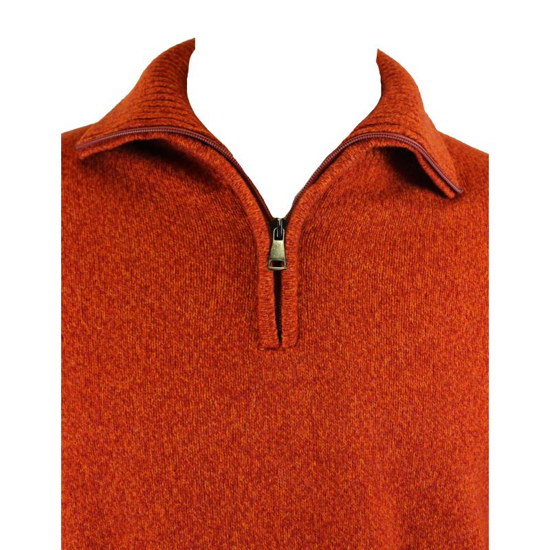 MAGLIONE UOMO POLO ZIP MADE IN ITALY 80% LANA ART.OMBRONE