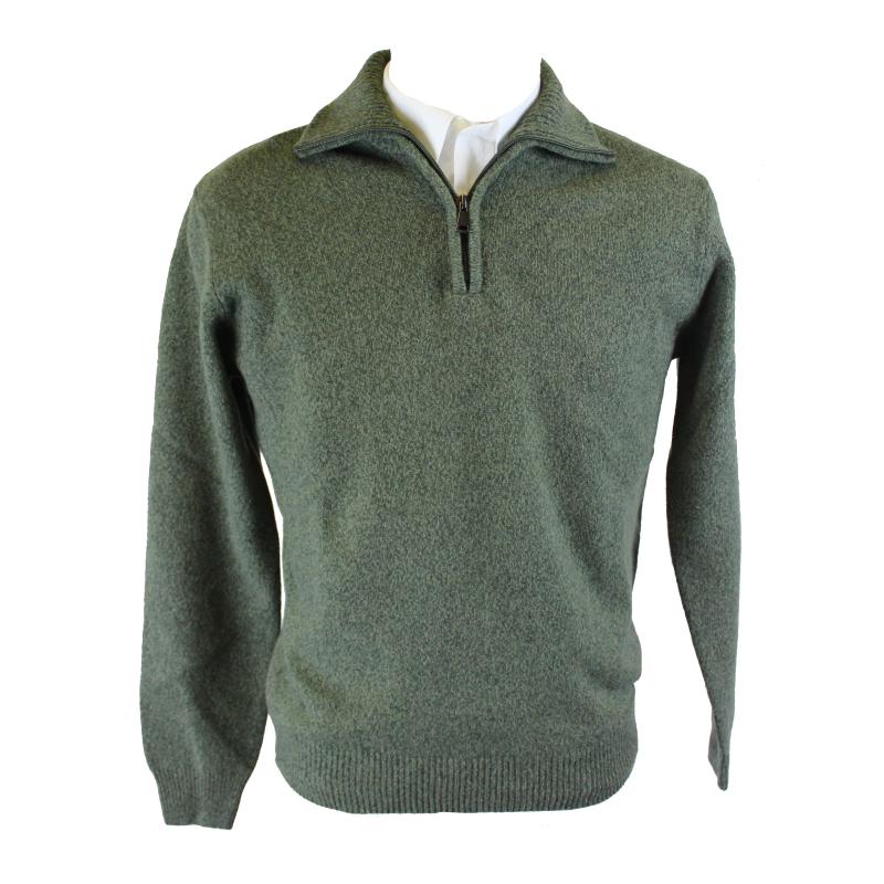 MAGLIONE UOMO POLO ZIP MADE IN ITALY 80% LANA ART.OMBRONE