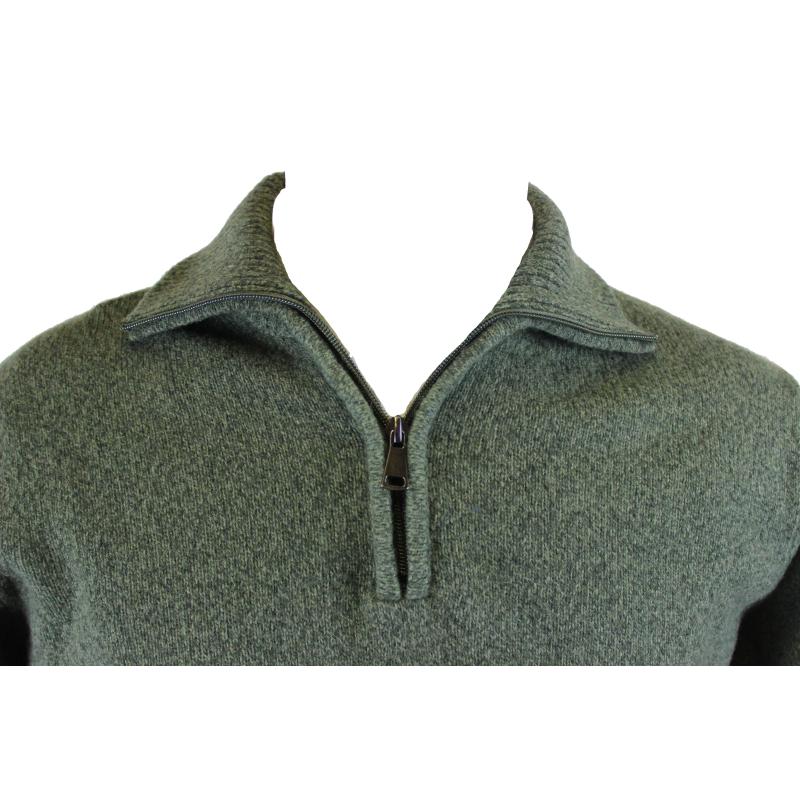 MAGLIONE UOMO POLO ZIP MADE IN ITALY 80% LANA ART.OMBRONE