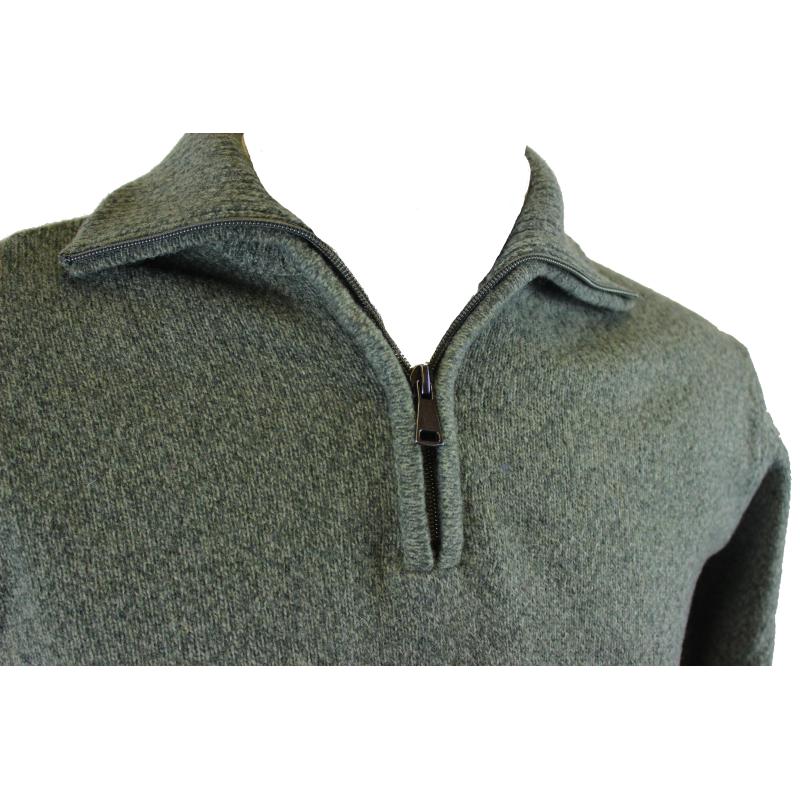MAGLIONE UOMO POLO ZIP MADE IN ITALY 80% LANA ART.OMBRONE