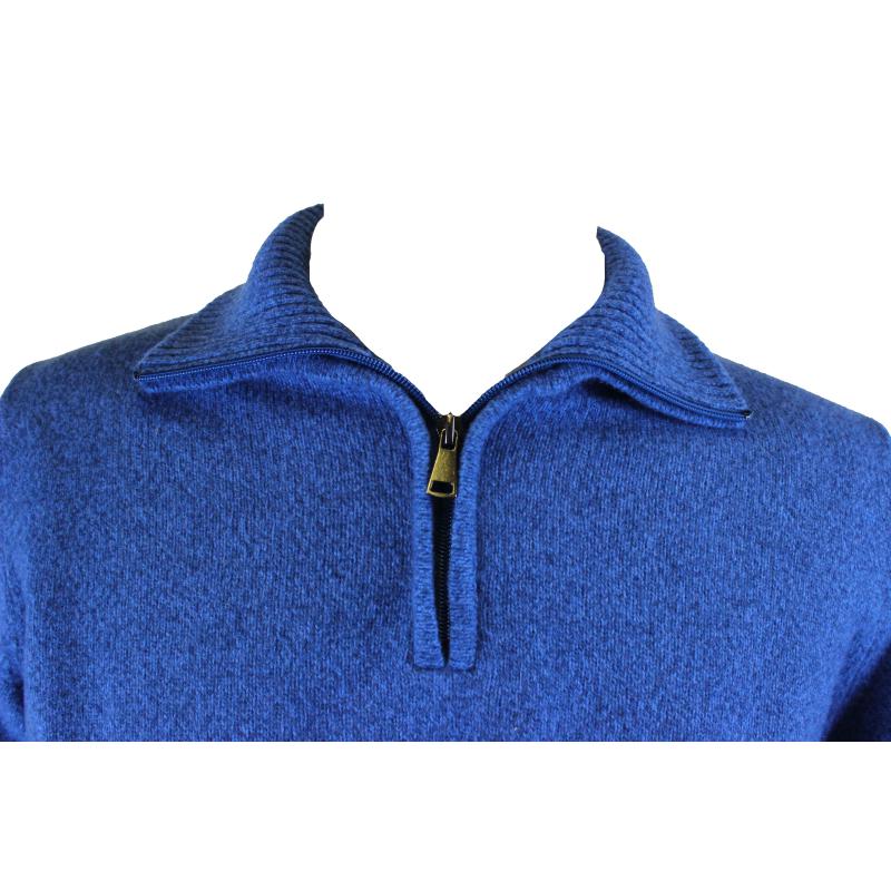 MAGLIONE UOMO POLO ZIP MADE IN ITALY 80% LANA ART.OMBRONE