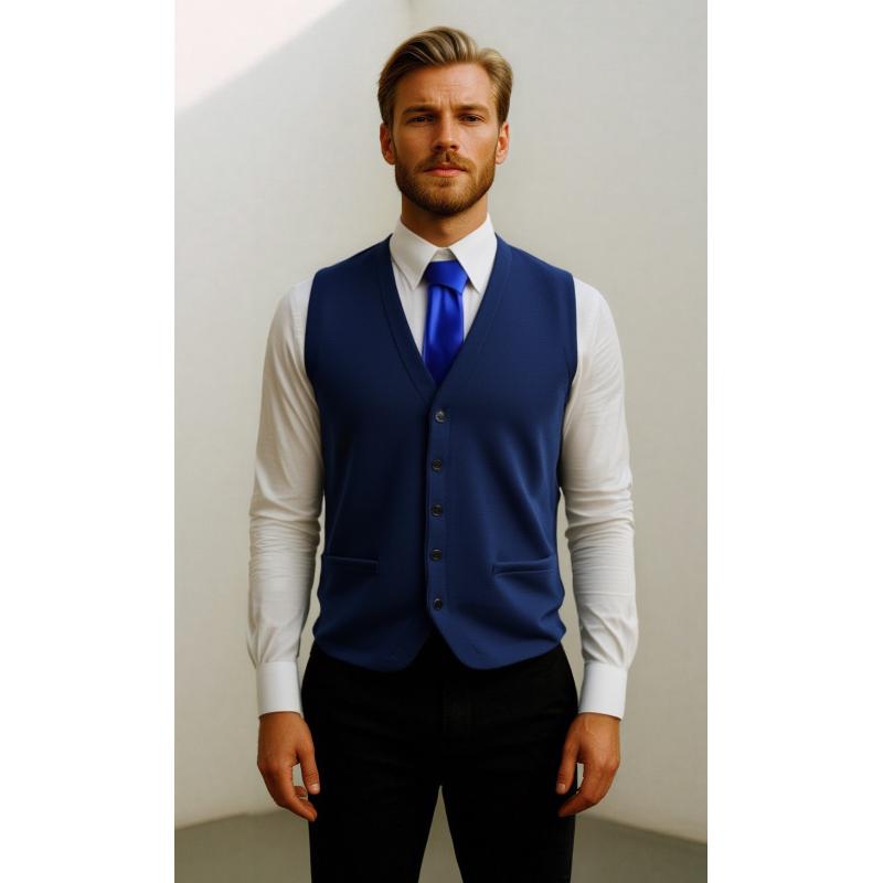 .GILET UOMO MAGLIA STOFFA PANCIOTTO MADE IN ITALY MISTO LANA ART. ROSELLE