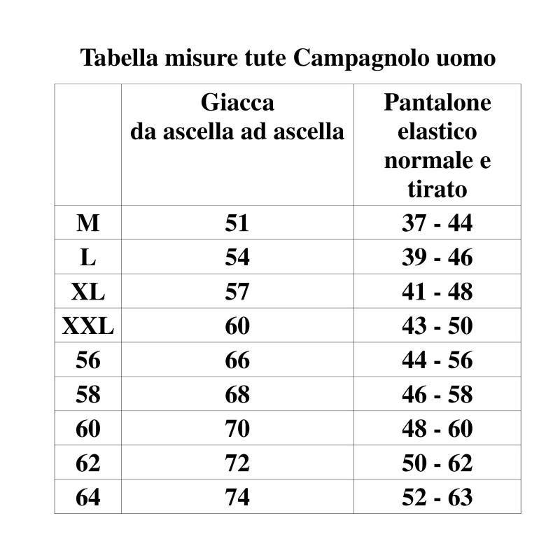 TUTA UOMO CAMPAGNOLO FELPATA APERTA CON CERNIERA E TASCHE ART.8Q77557