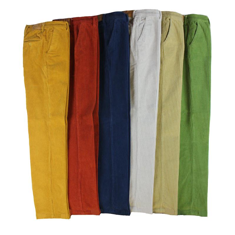 .PANTALONE UOMO CHINO MADE IN ITALY VITA REGOLARE GAMBA DRITTA VELLUTO ROCCIATORE ELASTICIZZATO ART. CARRARA