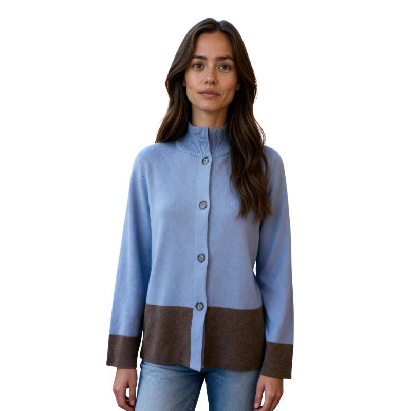 GIACCA DONNA COREANA DUE COLORI MISTO CASHMERE MADE IN ITALY ART.20224
