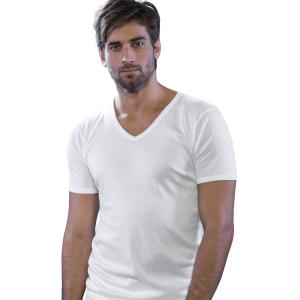 MAGLIA UOMO MEZZA MANICA FILO DI SCOZIA SCOLLO V MADE IN ITALY ART.514 MORETTA