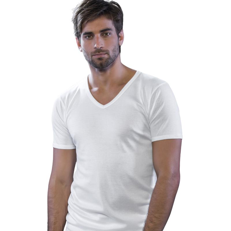 MAGLIA UOMO MEZZA MANICA FILO DI SCOZIA SCOLLO V MADE IN ITALY ART.514 MORETTA