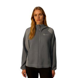 TUTA DONNA CAMPAGNOLO FELPATA APERTA CERNIERA CON TASCHE PALESTRA SPORT GINNASTICA ART.8Q76466 GRIGIO