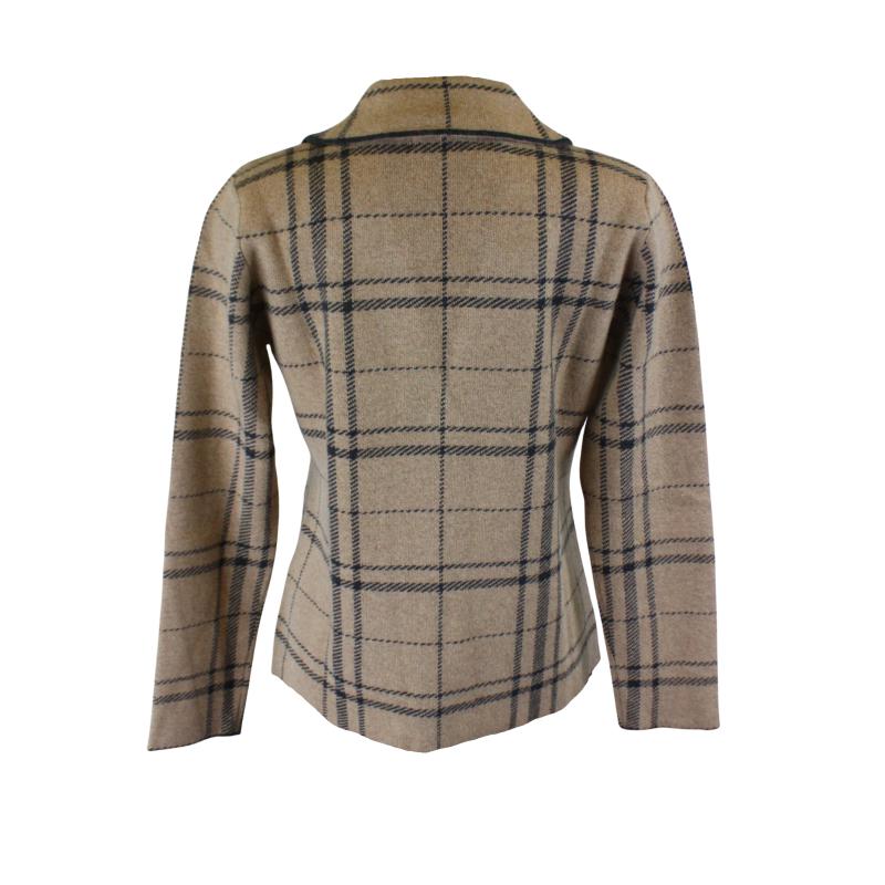 GIACCA DONNA COLLO REVERSE QUADRI TASCHE MISTO CASHMERE MADE IN ITALY ART.31278