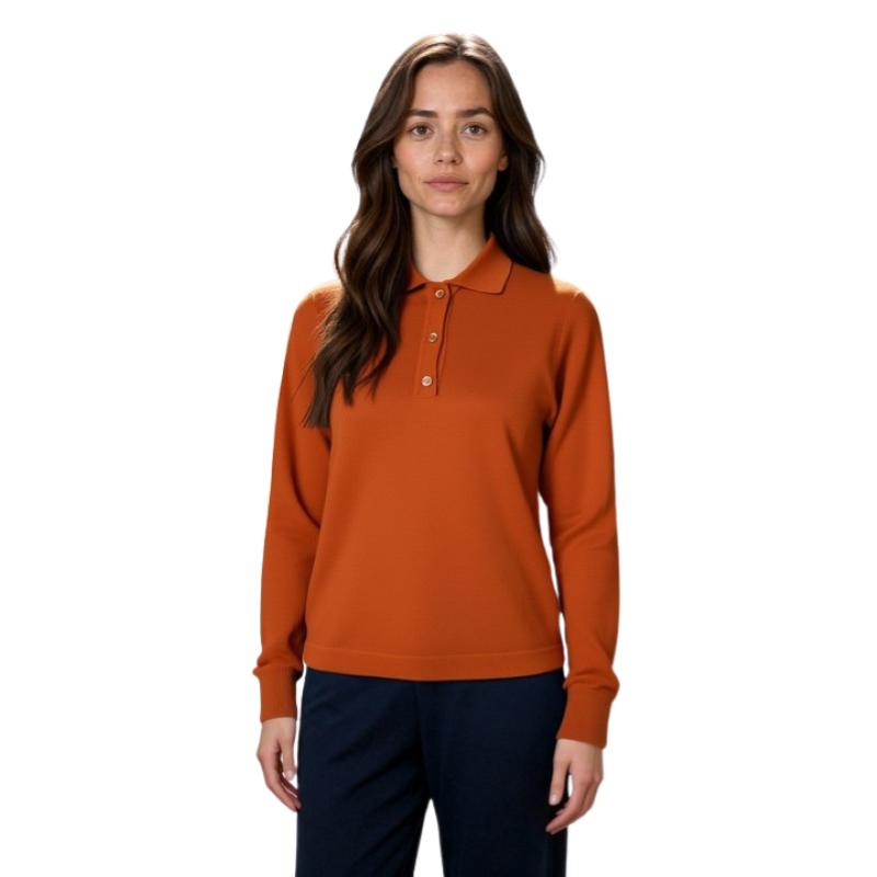 .MAGLIA POLO DONNA 3 BOTTONI.LANA MERINOS 80% MADE IN ITALY S-M-L-XL-XXL