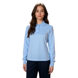 .MAGLIA POLO DONNA 3 BOTTONI.LANA MERINOS 80% MADE IN ITALY S-M-L-XL-XXL CIELO