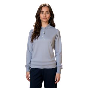 .MAGLIA POLO DONNA 3 BOTTONI.LANA MERINOS 80% MADE IN ITALY S-M-L-XL-XXL PERLA