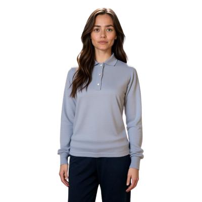 .MAGLIA POLO DONNA 3 BOTTONI.LANA MERINOS 80% MADE IN ITALY S-M-L-XL-XXL PERLA