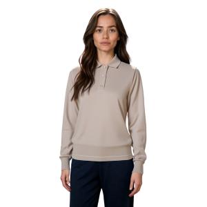 .MAGLIA POLO DONNA 3 BOTTONI.LANA MERINOS 80% MADE IN ITALY S-M-L-XL-XXL SABBIA