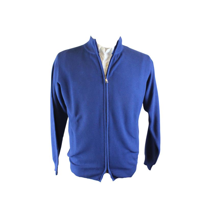 .GIACCA UOMO ZIP PURO COTONE CHICCO DI RISO MADE IN ITALY TG.M-3XL