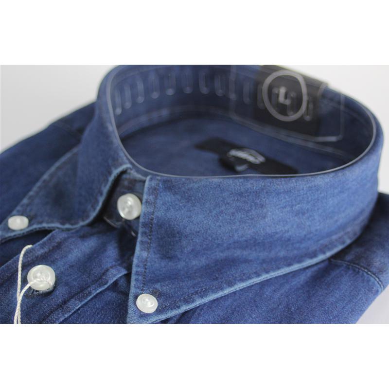 CAMICIA UOMO JEANS PURO COTONE VESTIBILITÀ COMODA TG M-L-XL-XXL
