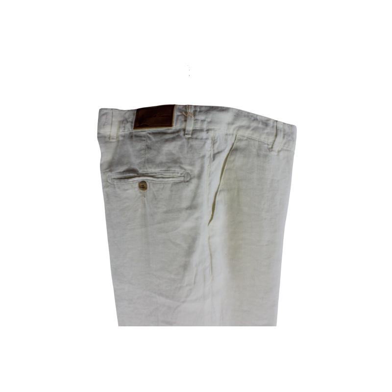 PANTALONE UOMO PURO LINO CHINO MADE IN ITALY VITA REGOLARE GAMBA DRITTA ART.CASTIGLIONCELLO