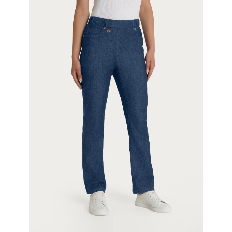 .PANTALONE DONNA RAGNO JEANS A GAMBA DRITTA CON TASCHE E VITA PIATTA IN LIGHT DENIM JEANS ART.DS88PP