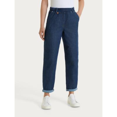 .PANTALONE DONNA RAGNO Jeans a carota con tasche in Light Denim ART.DN18P7